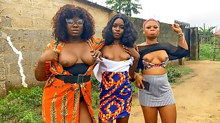 Horny African Babes Show Tits For Thorough Lesbian Threesome After Criss-cross Debunk