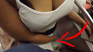 Unknown Bazaar Milf with Big Tits Started Touching My Dick in Subway ! That's called Clothed Sex?